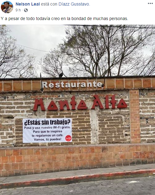 Restaurante en Huehuetenango regala internet y café a personas que buscan empleo