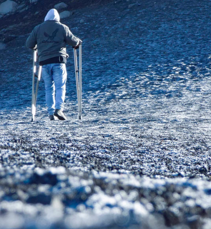 Volcán Acatenango nieve en la cima