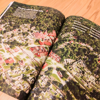 Imágenes en 3D de Tikal en revista de Nat Ge