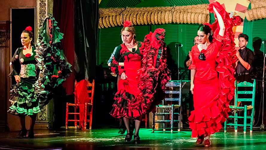 Show de baile flamenco y música en vivo