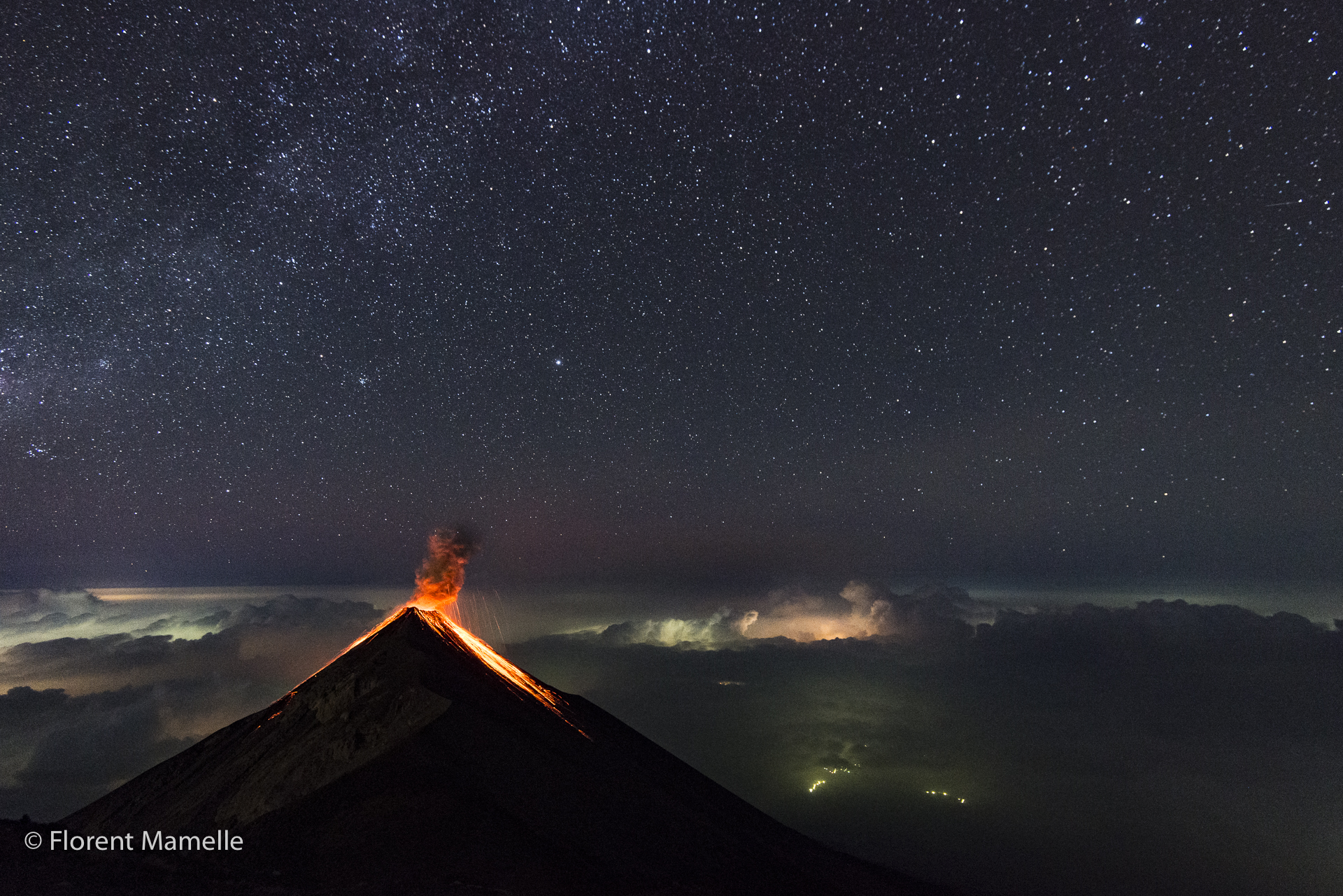 Volcán de Fuego en Guatemala