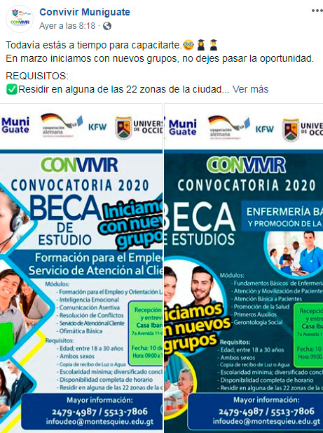 Convocatoria de becas completas para servicio al cliente y enfermería en marzo 2020