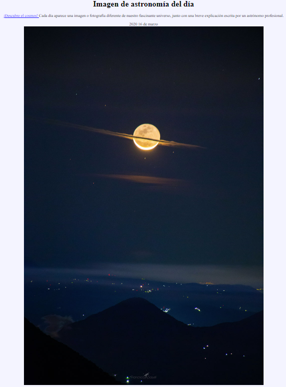Fotografía destacó en la NASA