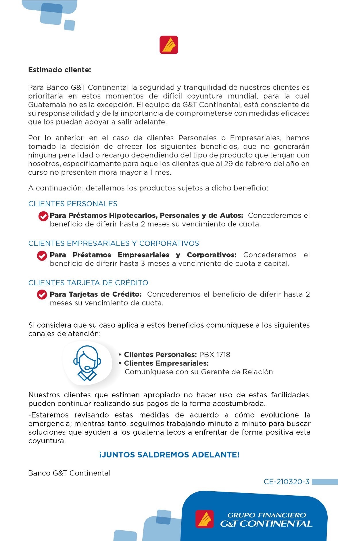 Comunicado GYT coronavirus