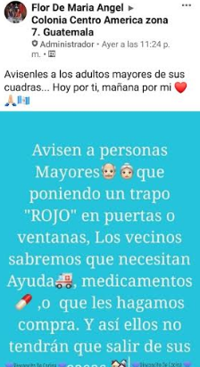Iniciativa para ayudar a los abuelitos en Guatemala
