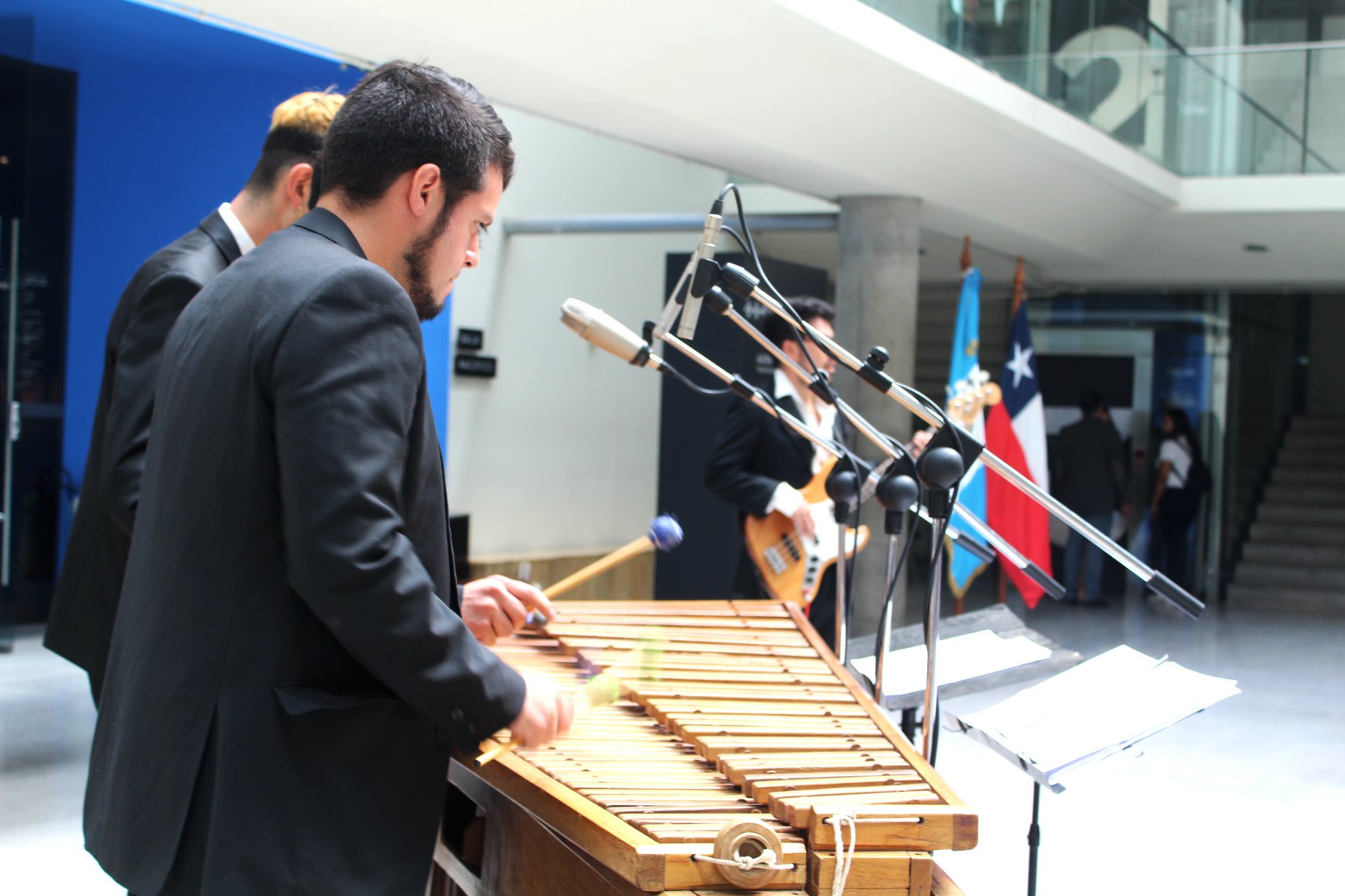Marimba en Chile exposición alfombras