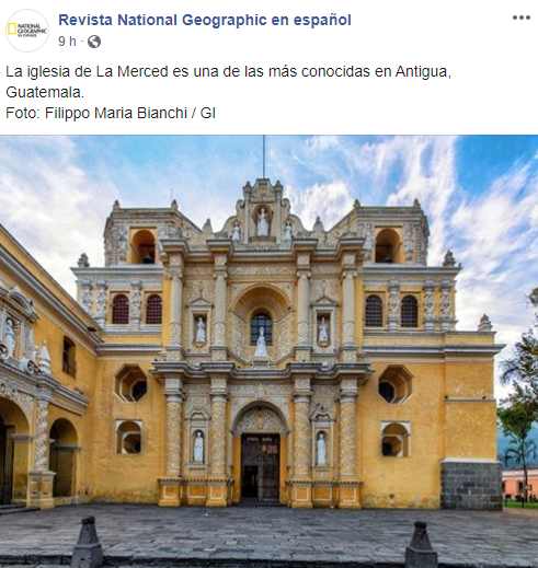 Nat Geo compartió fotos de iglesia de Antigua Guatemala