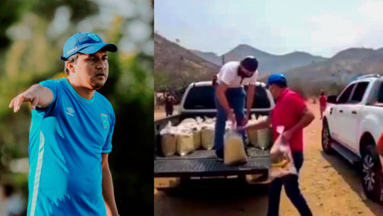 Amarini Villatoro y su esposa donaron víveres a familias de escasos recursos en Chiquimula