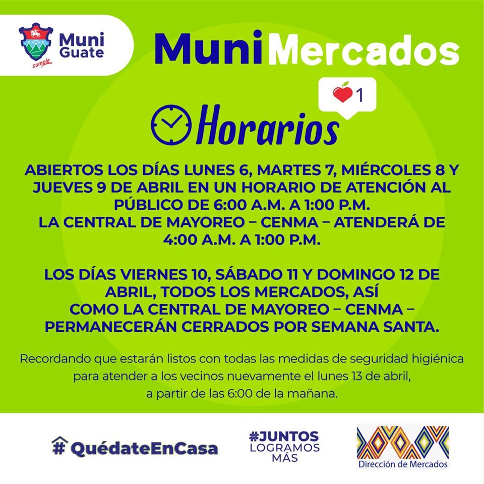 Horario de los mercados en Guatemala