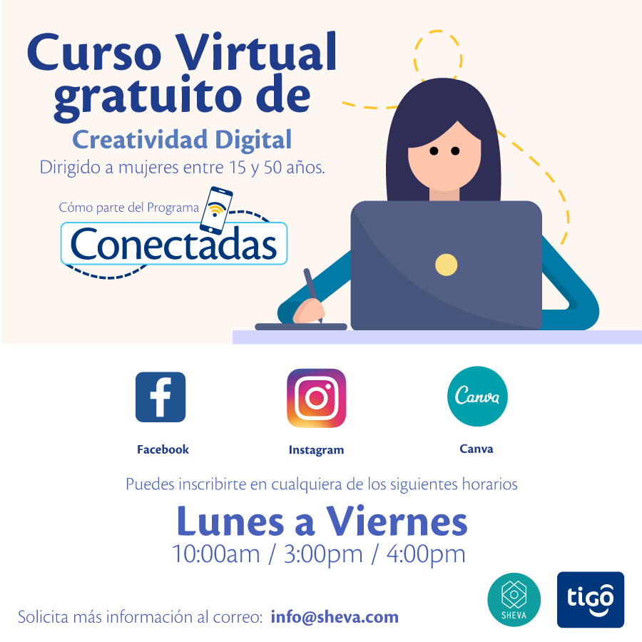 Tigo y Sheva habilitan cursos virtuales gratuitos para guatemaltecas en abril de 2020