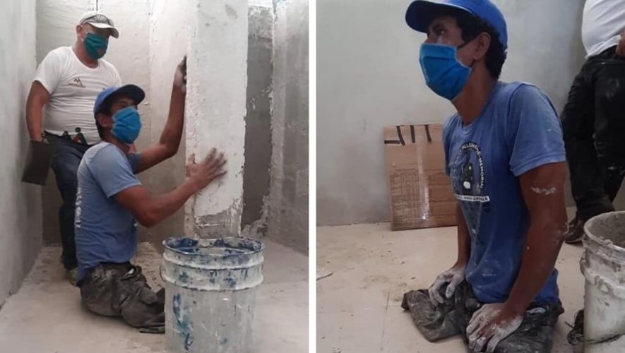 Voluntario con discapacidad se vuelve viral al ayudar a construir hospital en Petén