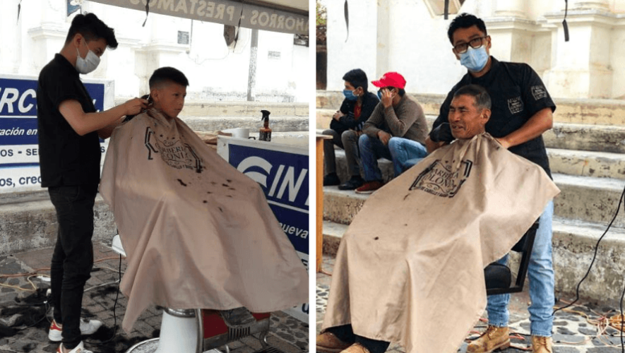 Colonial Barber Shop cortó cabello gratis a guatemaltecos de escasos recursos en Chimaltenango 2020