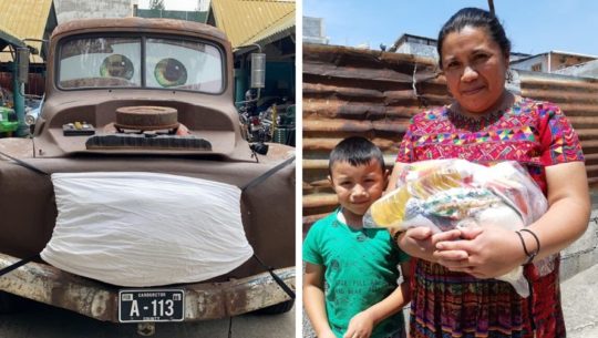 Los Juguetes del Parqueo y Ambi entregaron bolsas de alimentos a personas necesitadas