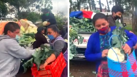 Familia regaló dos camiones de verduras a pobladores de Zaragoza, Chimaltenango 