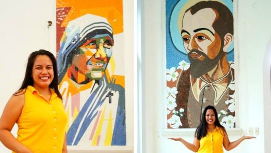 Alisson Perla, originaria de Puerto Barrios, crea sorprendentes mosaicos