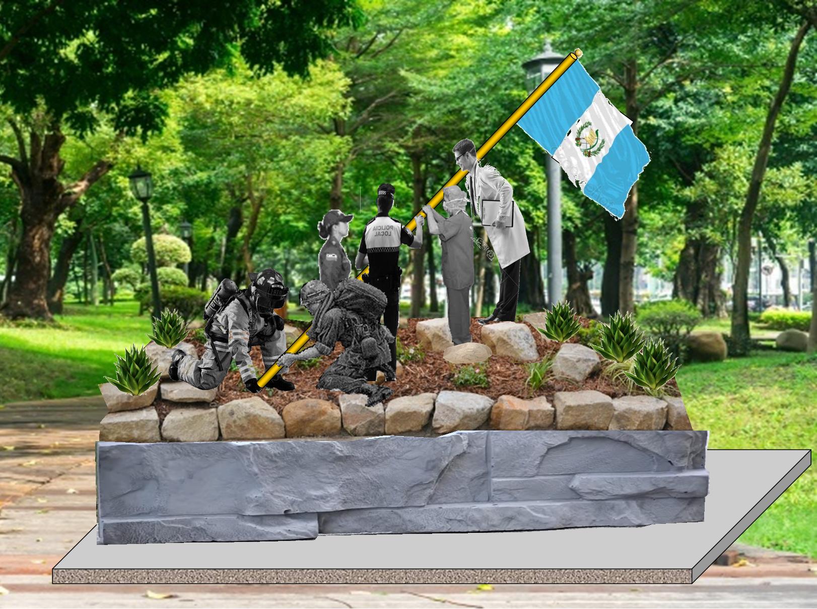 Monumento con 9 esculturas busca rendir homenaje a guatemalteco