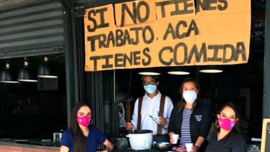 Si no tienes trabajo acá tienes comida, iniciativa de Rattle and Hum