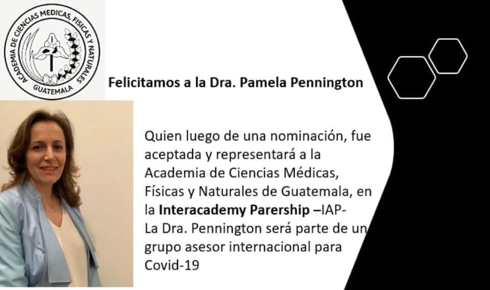 Pamela Pennington es parte de grupo asesor internacional para contrarrestar el COVID-19