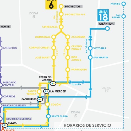 rutas-horarios--funcionan-lineas-transmetro-ciudad-guatemala-linea18