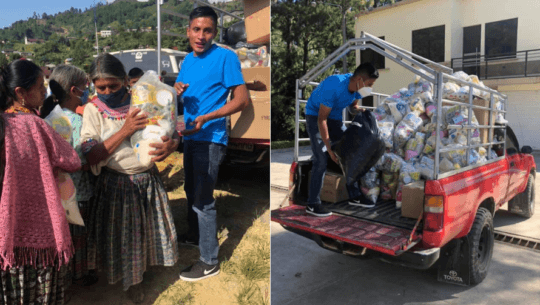 Mario Pacay donó víveres y ropa a familias de Alta Verapaz por la depresión tropical ETA