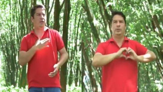 Oscar Santizo, profesor de Retalhuleu realizó vídeo de Luna de Xelajú en lengua de señas