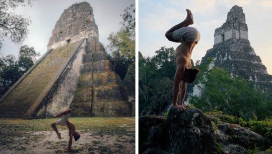 Jonah Kest, maestro de yoga estadounidense compartió fotos y video en Tikal y el Lago de Atitlán