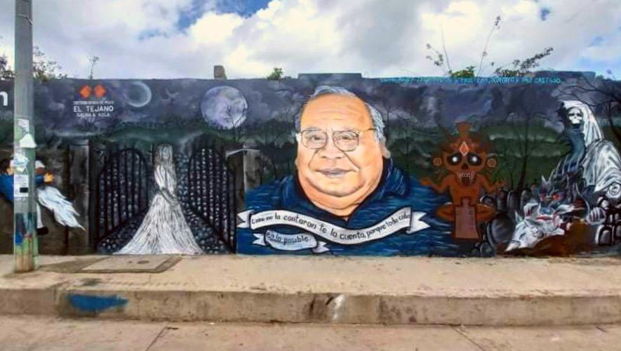Artistas hicieron mural en honor a Héctor Gaitán en San Juan Ostuncalco, Quetzaltenango