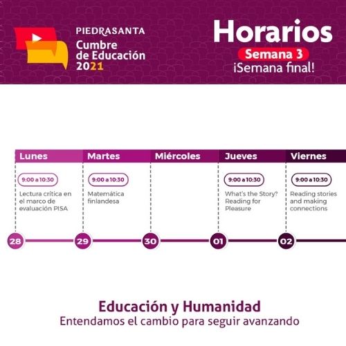 Horario Cumbre por la Educación semana 3