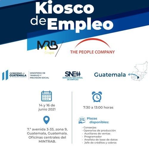 Kiosco del empleo del Mintrab para guatemaltecos