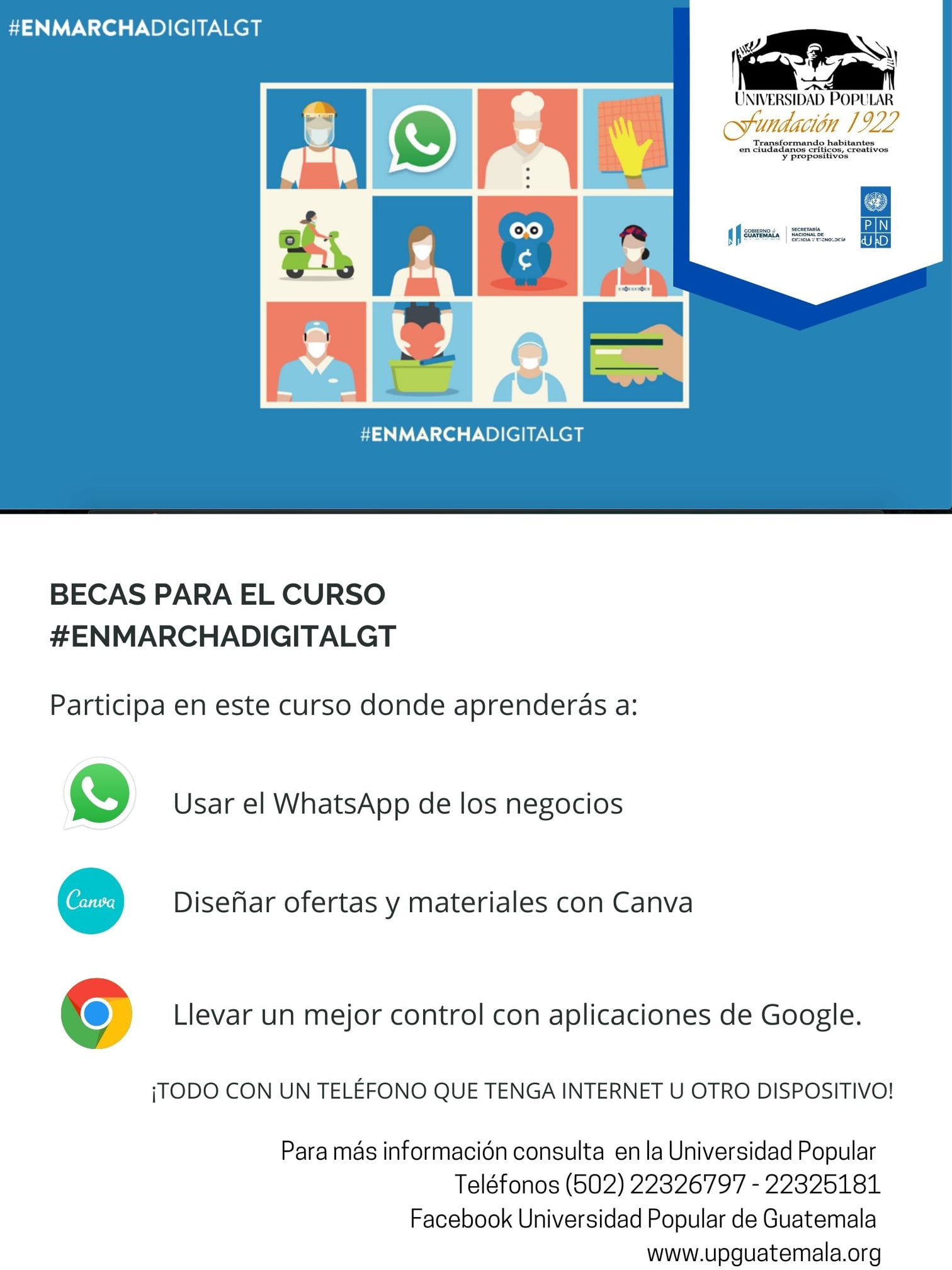 requisitos becas para guatemaltecos universidad popular enmarcha gt