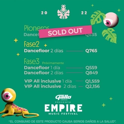 EMF 2022 Precios oficiales de las entradas del Empire Music Festival