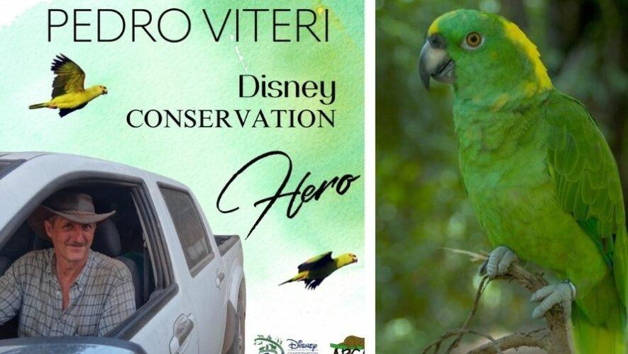 Pedro Viteri, de ARCAS, fue reconocido por Disney como un héroe de la conservación