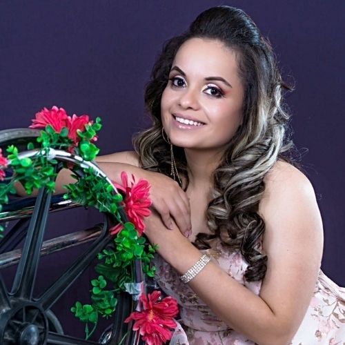 María de León en una sesión de fotos