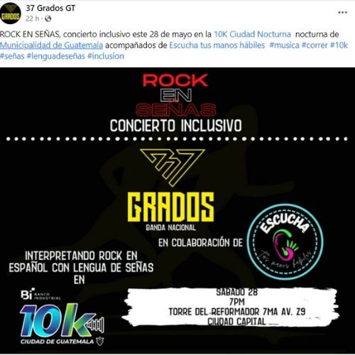 Rock inclusivo concierto en Guatemala