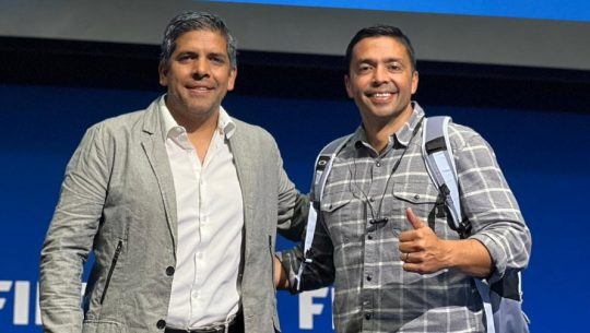 Pablo Melgar y Martín Machón participaron en el programa The Nex 90 de FIFA Legends en Suiza