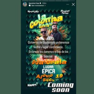 Show de La Cotorrisa en Guatemala Agosto 2022 