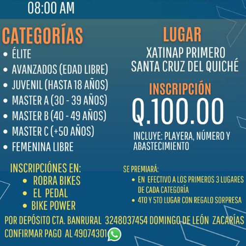 Segunda Edición de la Carrera MTB Reto Alaskita en Santa Cruz del Quiché