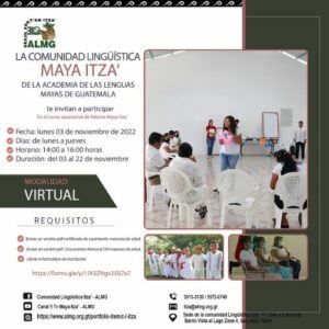 Curso vacacional del idioma Maya Itza' en Guatemala 