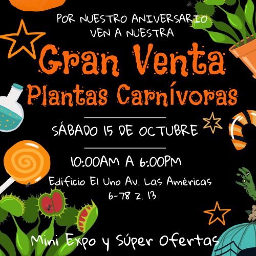 Exposición y venta de plantas carnívoras en Ciudad Guatemala 2022