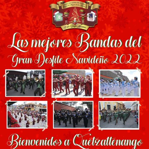 Desfile navideño de bandas en Xela 2022