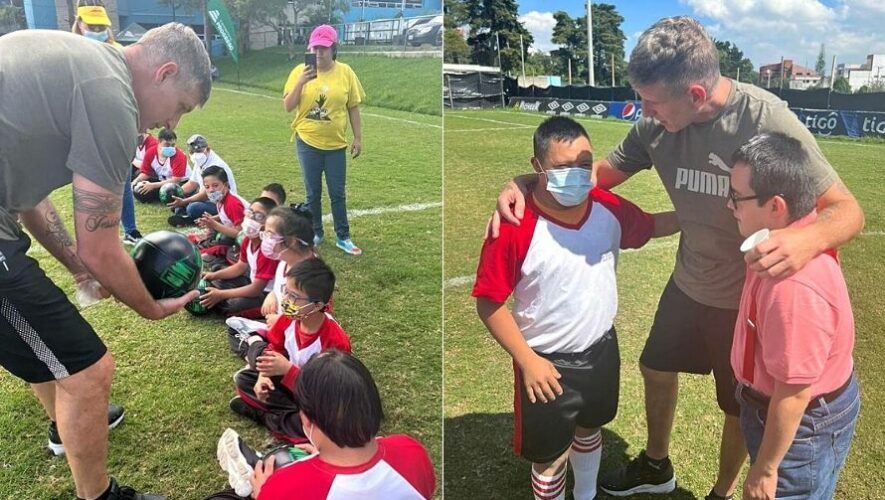 Martín Palermo, exfutbolista argentino, visitó a los niños de la Fundación Margarita Tejada