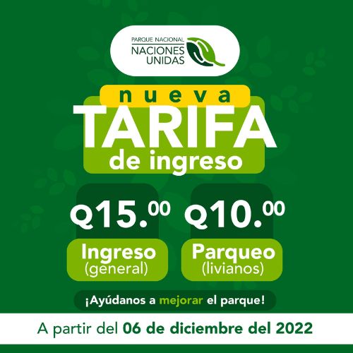 Nuevas tarifas de ingreso en el Parque Naciones Unidas Guatemala