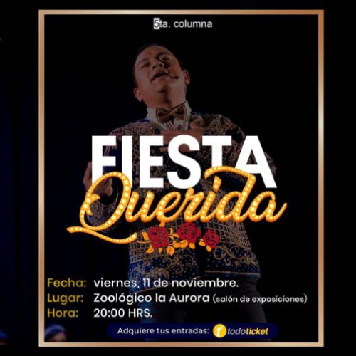 Póster informativo sobre Concierto Fiesta Querida en Ciudad de Guatemala Noviembre 2022