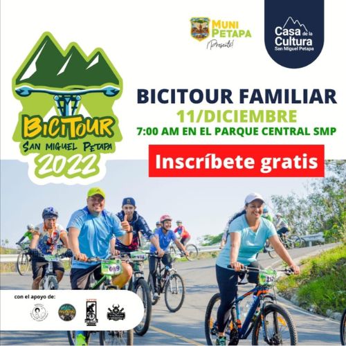 Bicitour familiar gratuito en San Miguel Petapa 2022