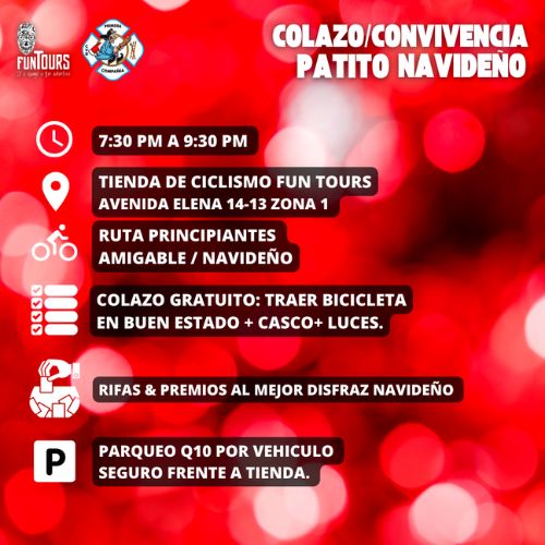 Colazo en bicicleta navideño en Ciudad Guatemala 2022