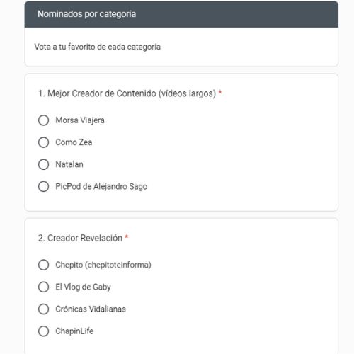 Cómo votar por tu creador de contenido favorito