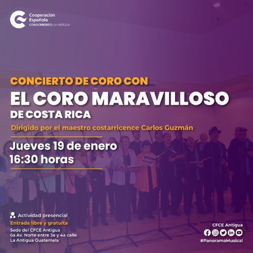 Concierto gratuito de coro en Antigua Guatemala 2023