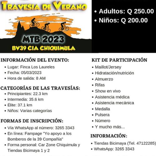 Travesía MTB de verano de la 39 Compañía de Bomberos Voluntarios 2023