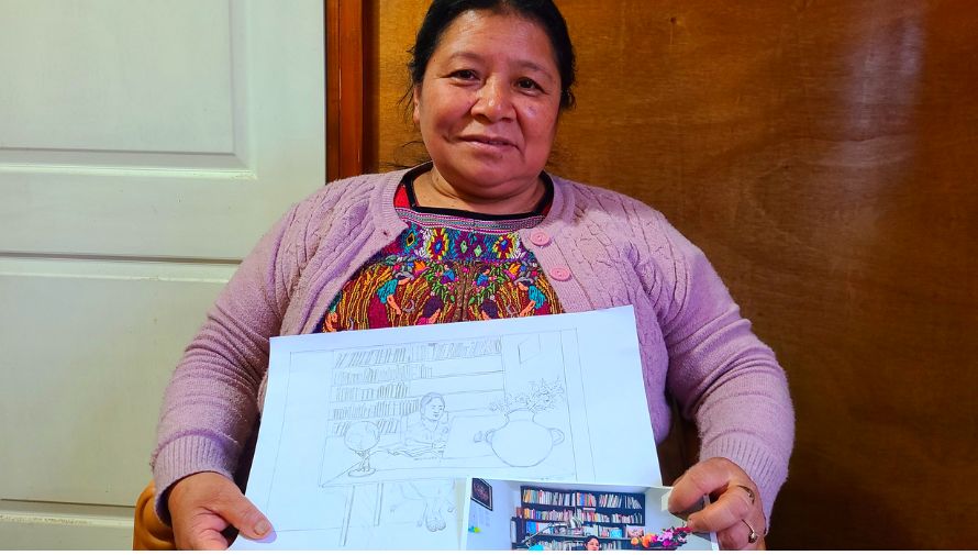 Victoria Cumez, diseñadora kaqchikel, creó un traje de graduación