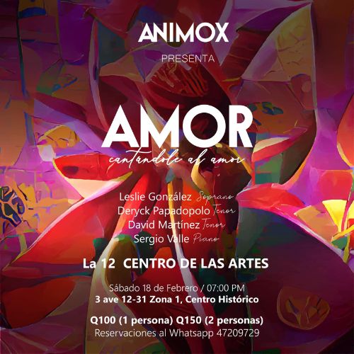 «Amor, cantándole al amor», concierto de ópera en Ciudad de Guatemala 2023